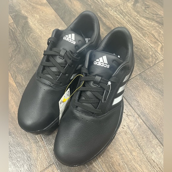 NEW ADIDAS Mens 360 Bounce II Spiked Golf Shoes - Black/Silver Size 9.5 Casual